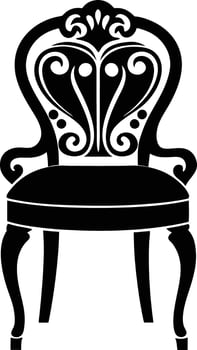 decorative chair illustration black and white vector