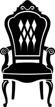 decorative chair illustration black and white vector