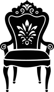 decorative chair illustration black and white vector