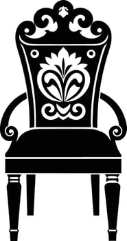 decorative chair illustration black and white vector