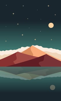 minimal style of abstract mountains poster illustration design vector