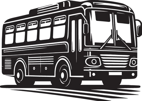 City bus silhouette flat illustration isolated on a white background vector