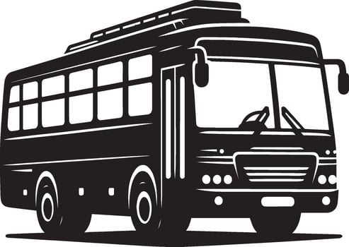 City bus silhouette flat illustration isolated on a white background vector
