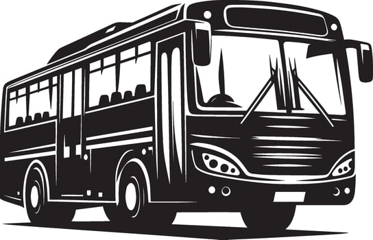 City bus silhouette flat illustration isolated on a white background vector