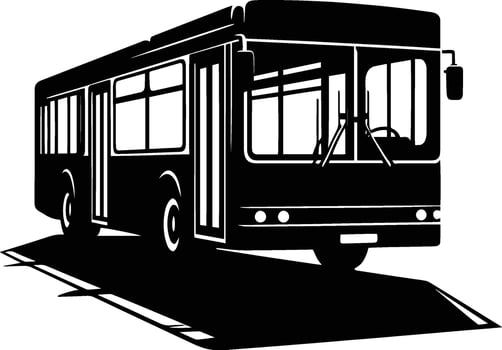 City bus silhouette flat illustration isolated on a white background vector