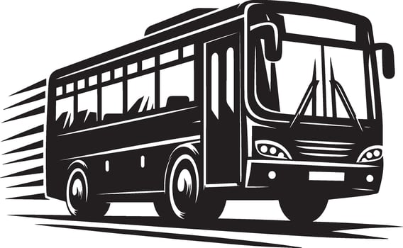 City bus silhouette flat illustration isolated on a white background vector