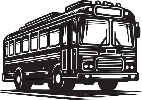 City bus silhouette flat illustration isolated on a white background vector