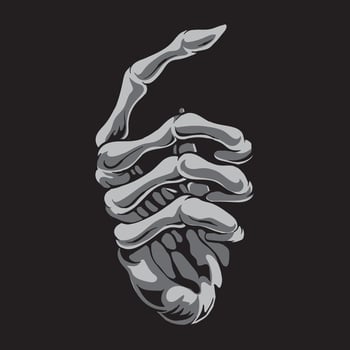 Human skeleton hand illustration of a human skeleton hand isolated on black background vector