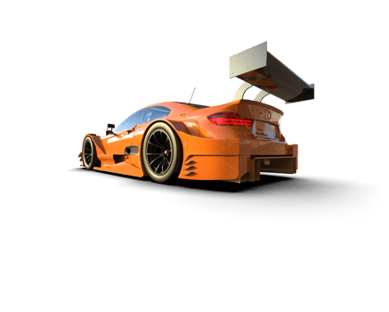 Realistic race car isolated on background. 3d rendering - illustration png