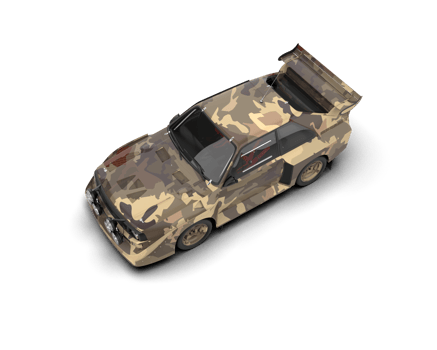 Realistic race car isolated on background. 3d rendering - illustration png