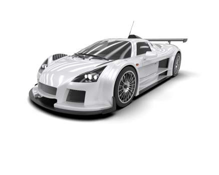 Realistic race car isolated on background. 3d rendering - illustration png