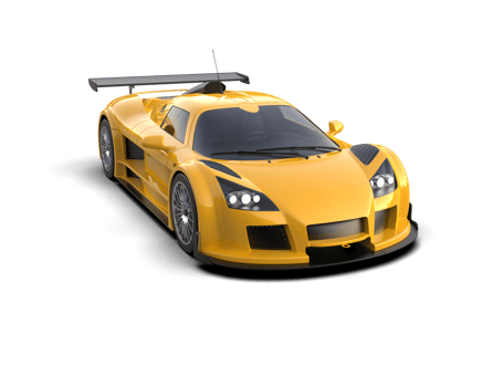 Realistic race car isolated on background. 3d rendering - illustration png