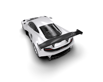 Realistic race car isolated on background. 3d rendering - illustration png