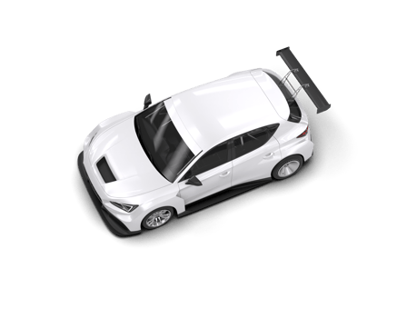 Realistic race car isolated on background. 3d rendering - illustration png