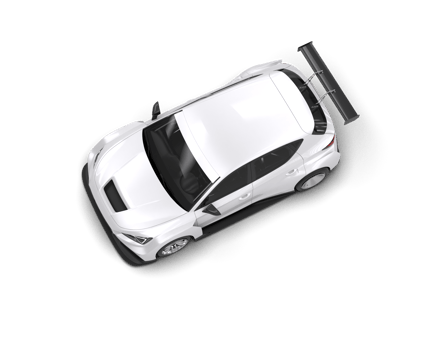 Realistic race car isolated on background. 3d rendering - illustration png