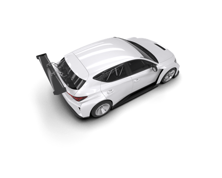 Realistic race car isolated on background. 3d rendering - illustration png