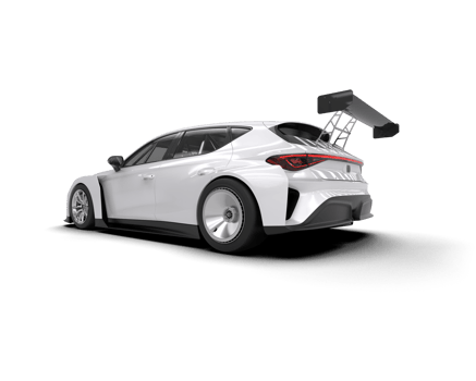 Realistic race car isolated on background. 3d rendering - illustration png