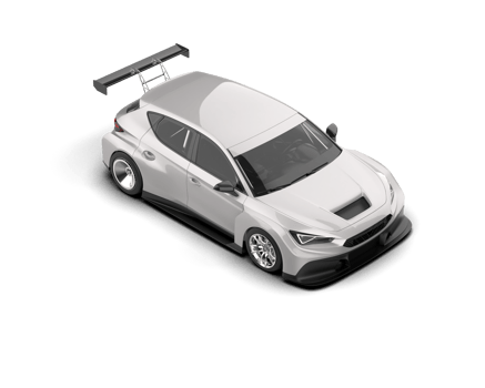 Realistic race car isolated on background. 3d rendering - illustration png