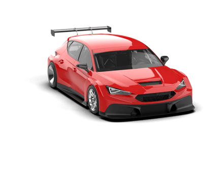 Realistic race car isolated on background. 3d rendering - illustration png