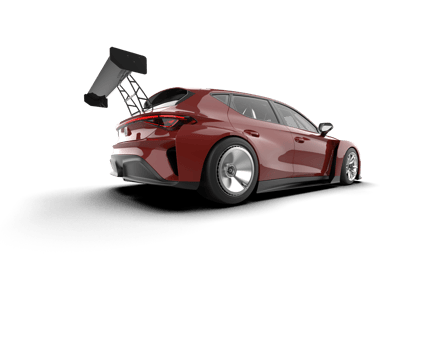 Realistic race car isolated on background. 3d rendering - illustration png