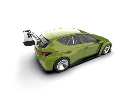 Realistic race car isolated on background. 3d rendering - illustration png