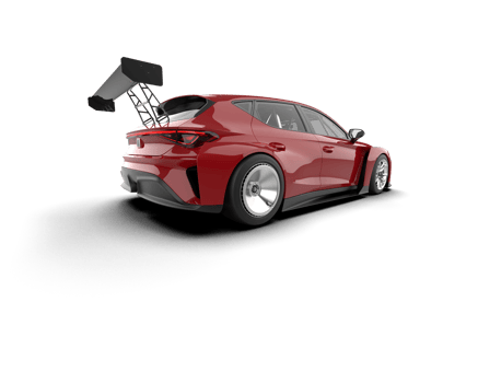 Realistic race car isolated on background. 3d rendering - illustration png