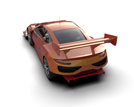 Realistic race car isolated on background. 3d rendering - illustration png