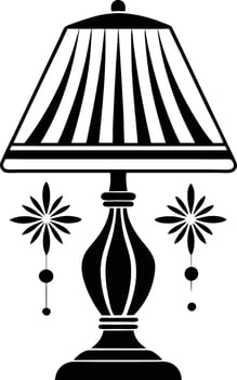 Stylist Table lamp illustration black and white vector