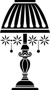 Stylist Table lamp illustration black and white vector