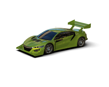 Realistic race car isolated on background. 3d rendering - illustration png