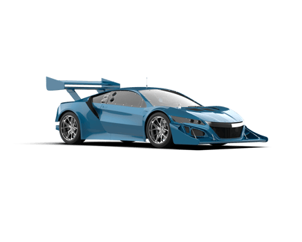 Realistic race car isolated on background. 3d rendering - illustration png