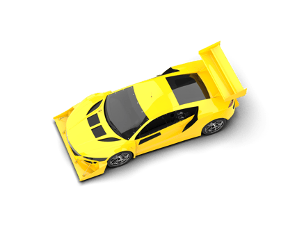 Realistic race car isolated on background. 3d rendering - illustration png