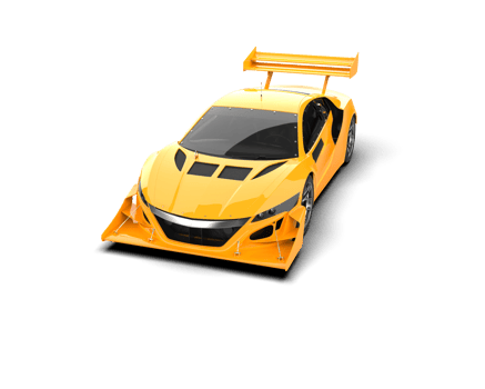 Realistic race car isolated on background. 3d rendering - illustration png
