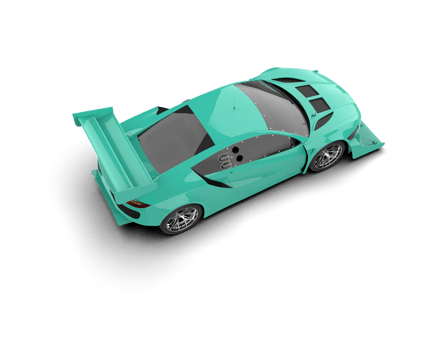 Realistic race car isolated on background. 3d rendering - illustration png