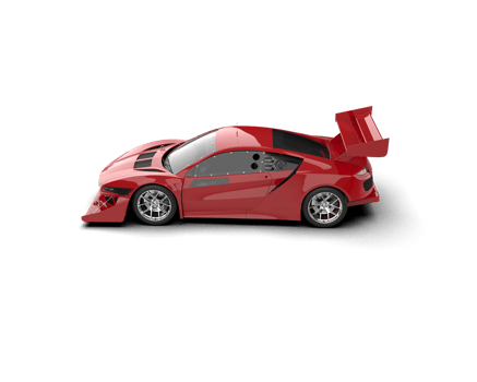Realistic race car isolated on background. 3d rendering - illustration png