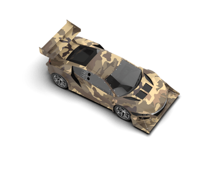 Realistic race car isolated on background. 3d rendering - illustration png
