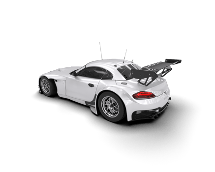 Realistic race car isolated on background. 3d rendering - illustration png