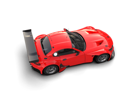 Realistic race car isolated on background. 3d rendering - illustration png