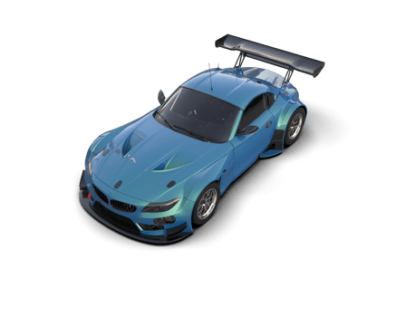Realistic race car isolated on background. 3d rendering - illustration png