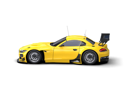 Realistic race car isolated on background. 3d rendering - illustration png