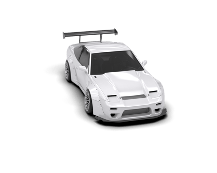 Realistic race car isolated on background. 3d rendering - illustration png