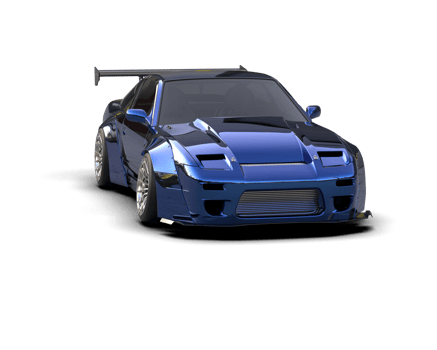 Realistic race car isolated on background. 3d rendering - illustration png