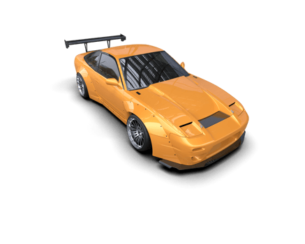 Realistic race car isolated on background. 3d rendering - illustration png