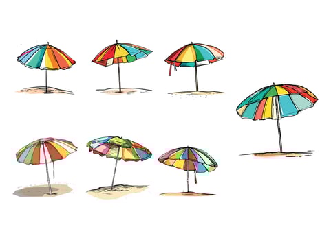 beach umbrella illustration isolated on white background. vector