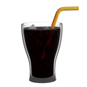 3d render glass of coke illustration png