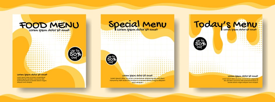 Fast food restaurant social media post or web banner template design. vector