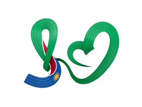 Namibia flag heart shape, 3d illustration png