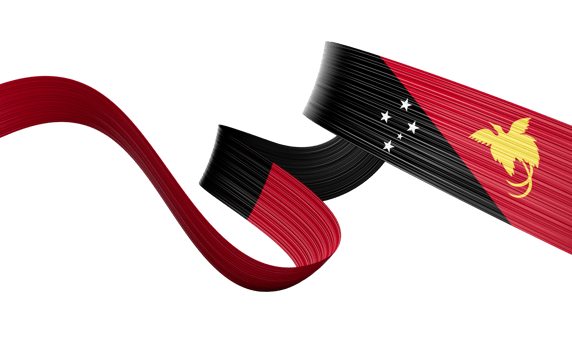 3d Flag Of Papua New Guinea 3d Shiny Waving Ribbon Flag 3d Illustration png