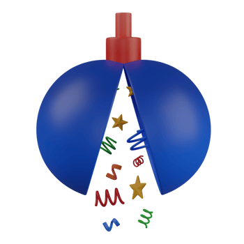 3d render confetti ball, illustration png