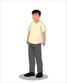 Indian village men cartoon character design vector